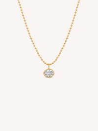 sloane oval bezel necklace 18k gold plated cz crystal pendant tarnish free
