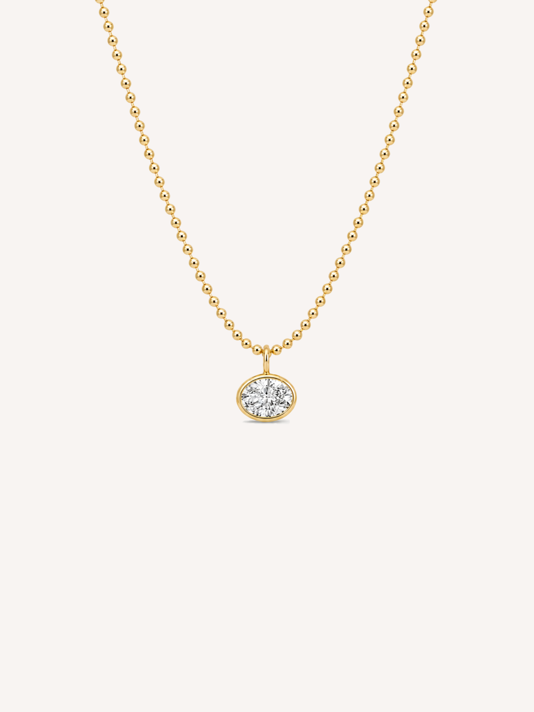 sloane oval bezel necklace 18k gold plated cz crystal pendant tarnish free
