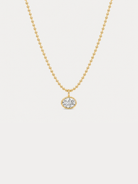 sloane oval bezel necklace 18k gold plated cz crystal pendant tarnish free