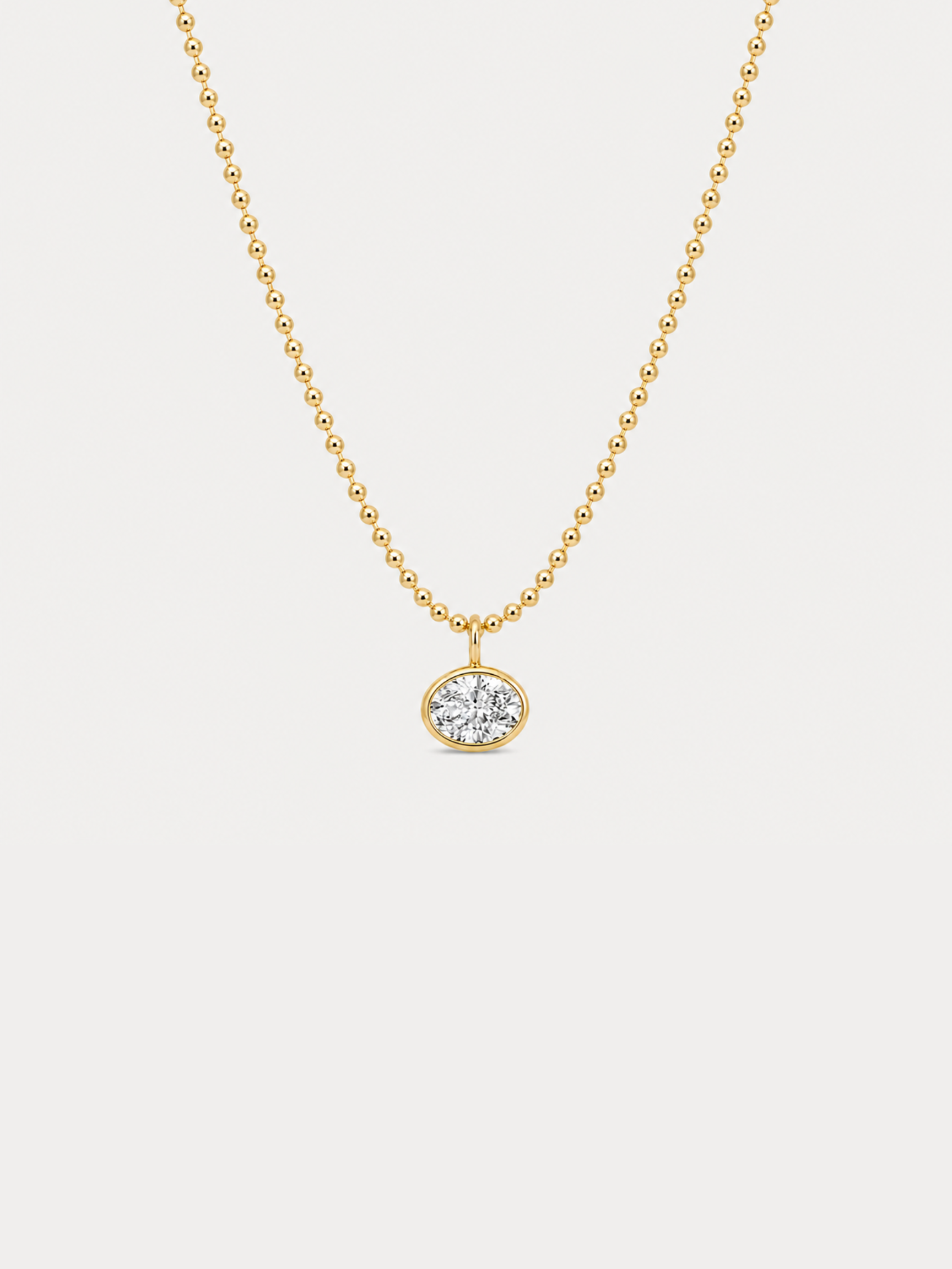 sloane oval bezel necklace 18k gold plated cz crystal pendant tarnish free