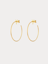 gold hoop earrings with small star detail minimalist design