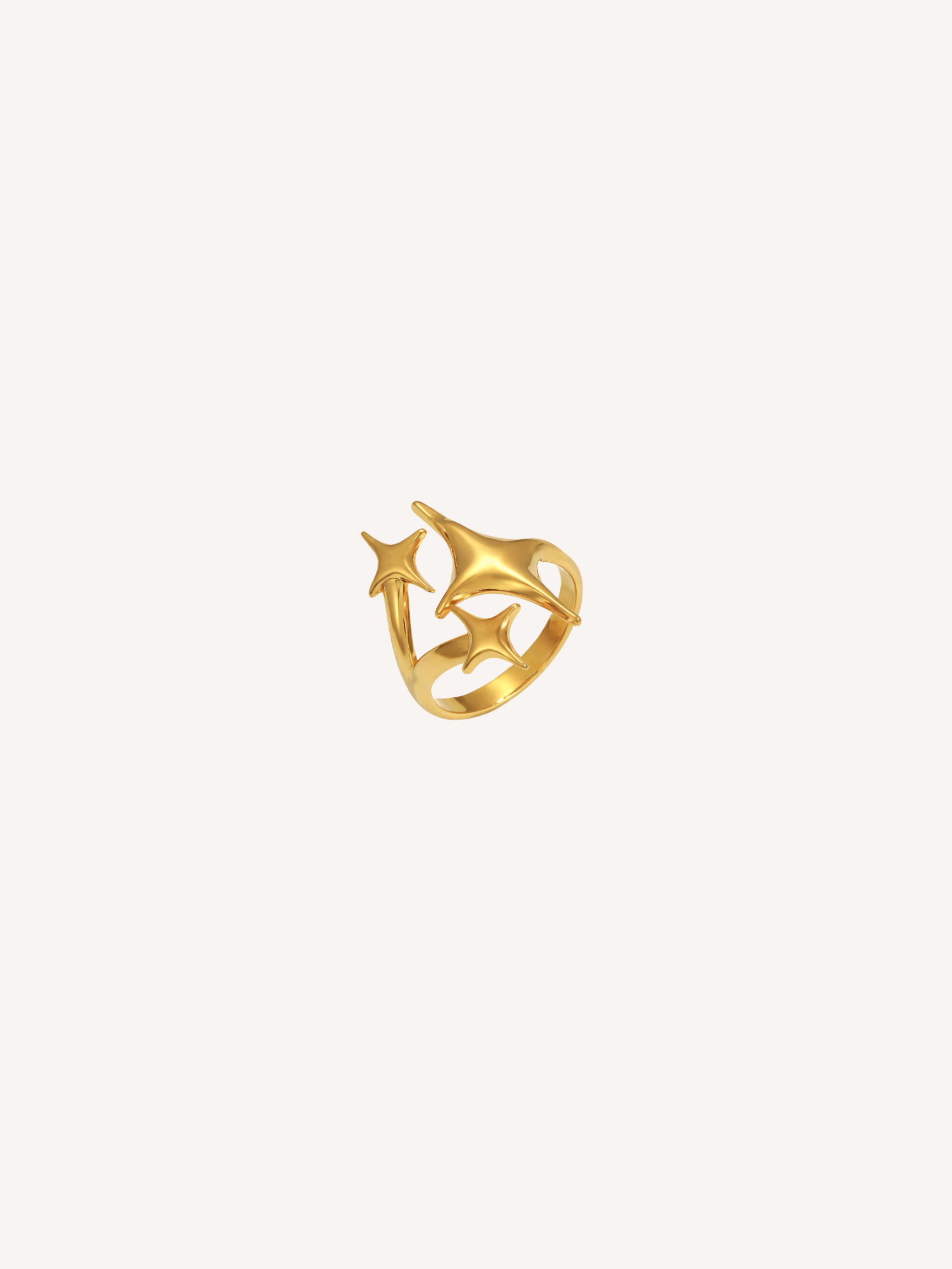 gold sculptural star ring with bold modern design