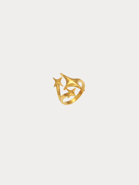 gold sculptural star ring with bold modern design