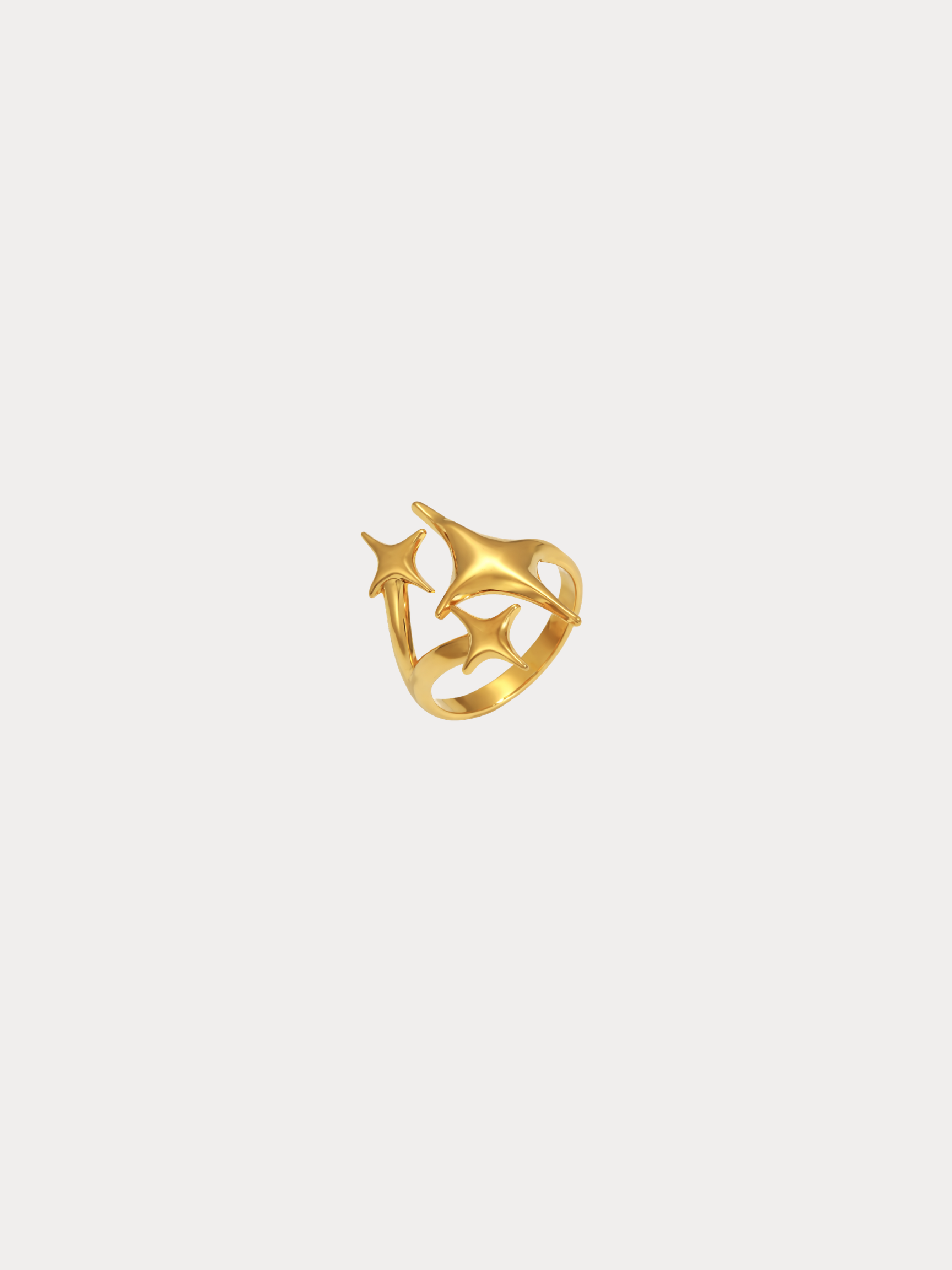 gold sculptural star ring with bold modern design