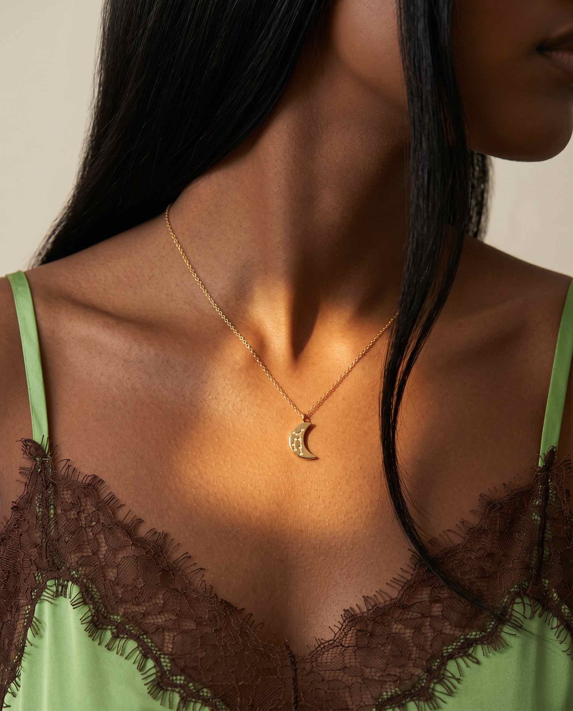Virgo Crescent Moon Necklace
