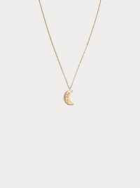 Gold Virgo crescent moon necklace with constellation detailing