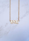 Old English Birthdate Necklace