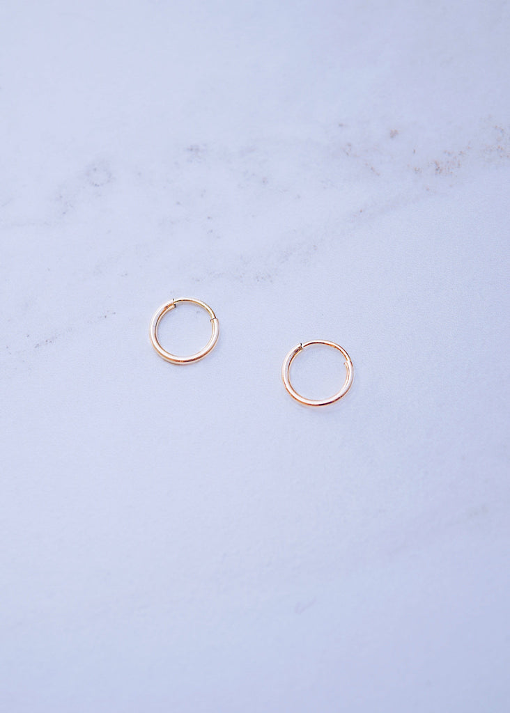 18k Gold Tiny Hoops