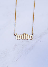 Old English Nameplate Necklace