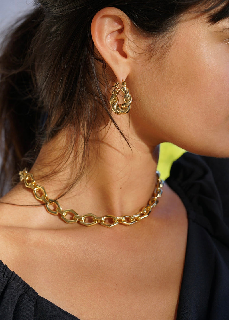 Gold Twisted Hoops