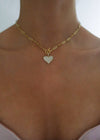 Pave Heart Toggle Chain