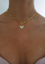 Pave Heart Toggle Chain