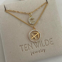 Tiny Crystal Initial Necklace