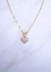 Pave Heart Toggle Chain