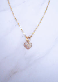 Pave Heart Toggle Chain