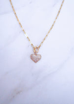 Pave Heart Toggle Chain