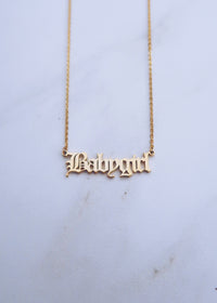 Old English Nameplate Necklace