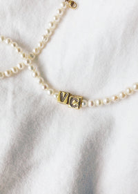 Pave Pearl Initial Choker