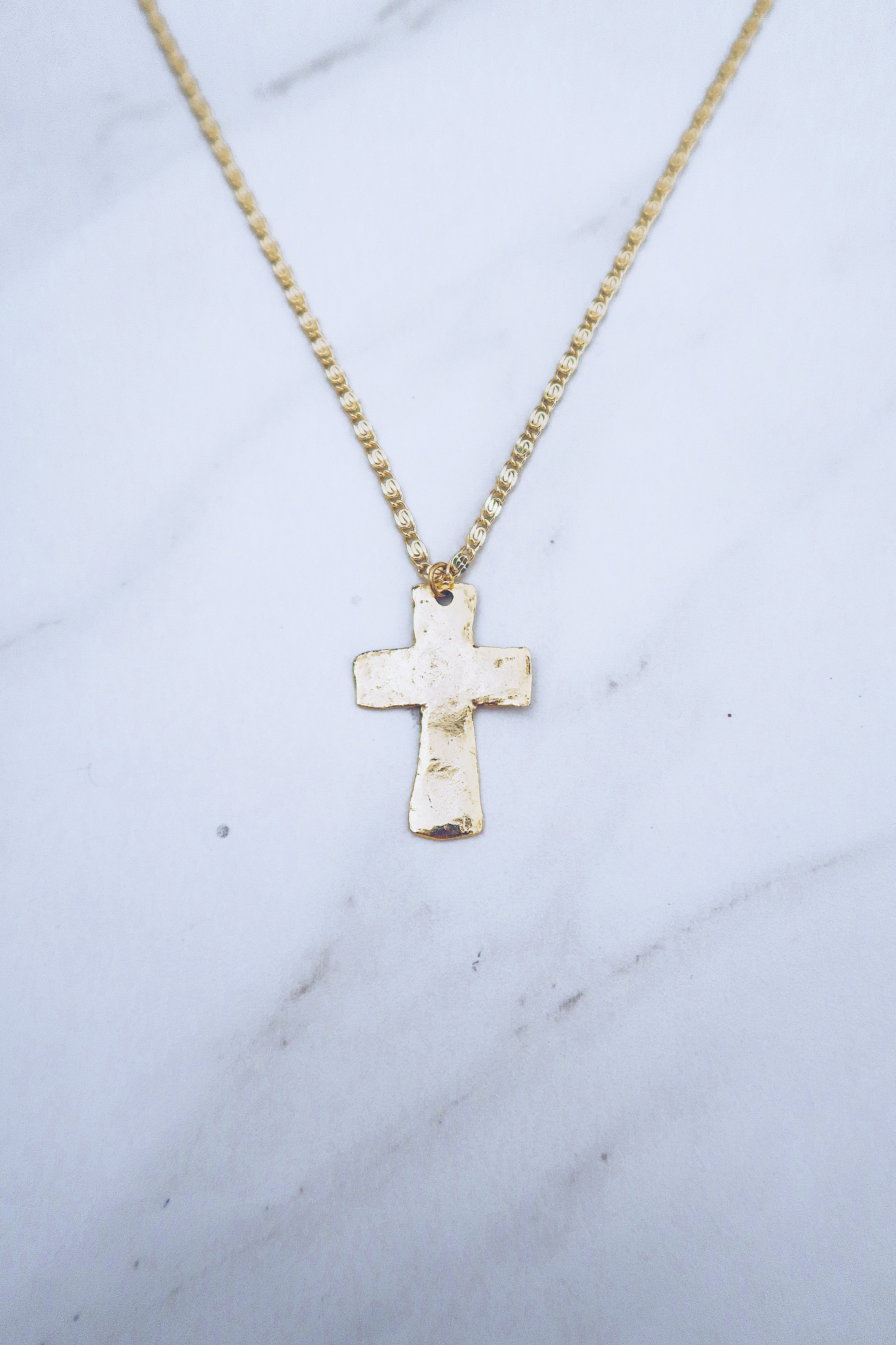 Hammered Cross Necklace – Ten Wilde