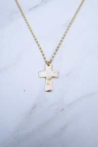 Hammered Cross Necklace