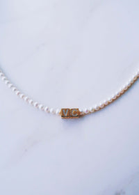 Pave Pearl Initial Choker